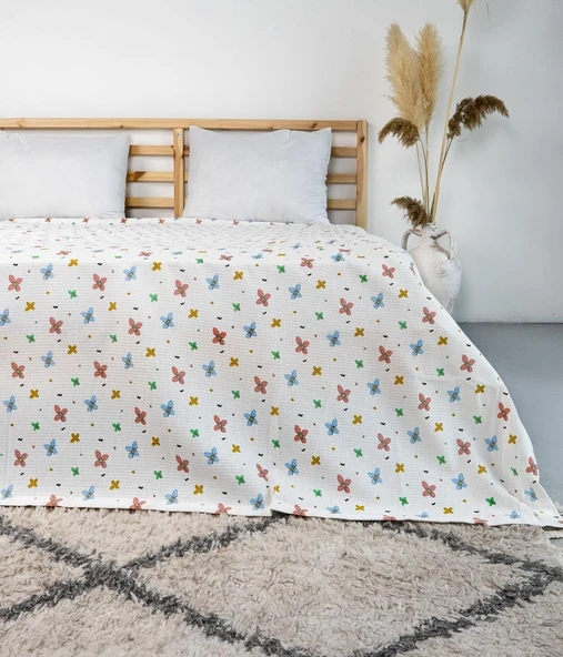 Cotton Collection Çift Kişilik Pike Flowers ürün görseli 1