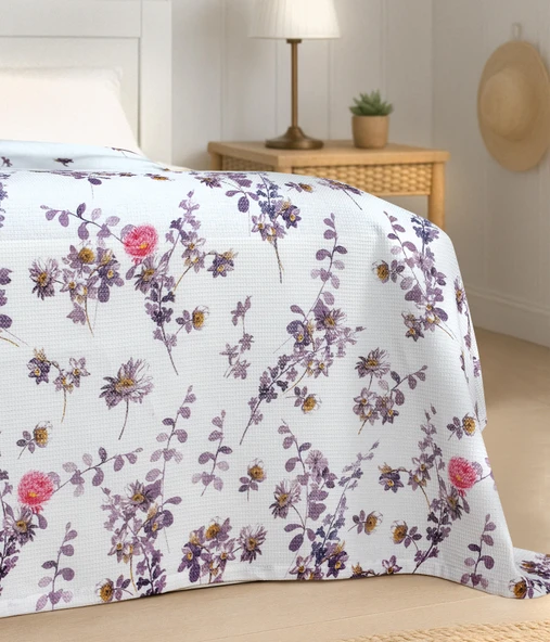 Cotton Collection Çift Kişilik Pike Flora - Resim 2