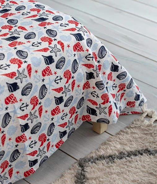 Cotton Collection Çift Kişilik Pike Deniz - Resim 2