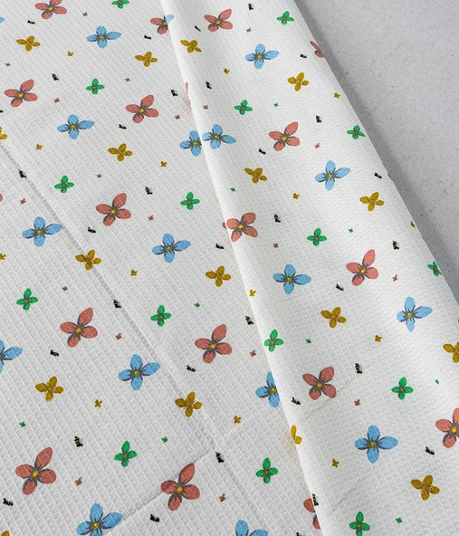 Cotton Collection Çift Kişilik Pike Flowers - Resim 2