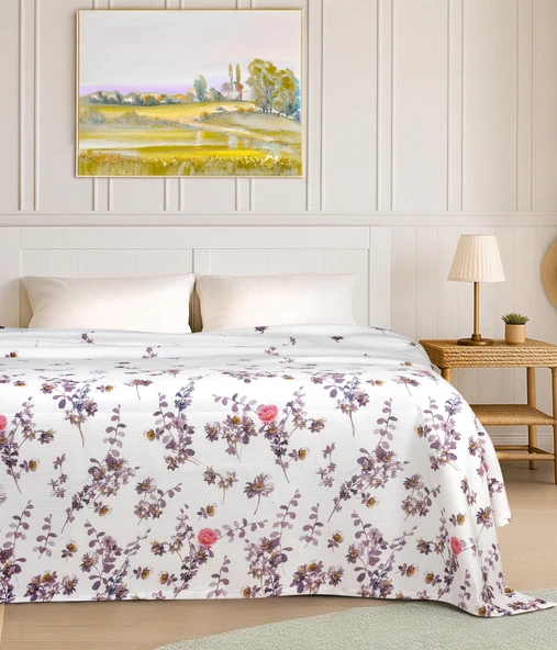 Cotton Collection Çift Kişilik Pike Flora ürün görseli 1