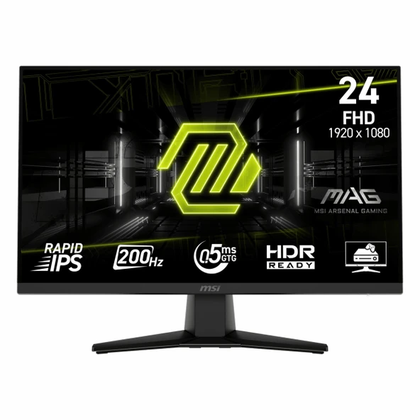 MSI MAG 242F 23.8" 200Hz 0.5Ms HDMI+DP HDR FullHD FreeSync IPS Vesa Monitör ürün görseli 1