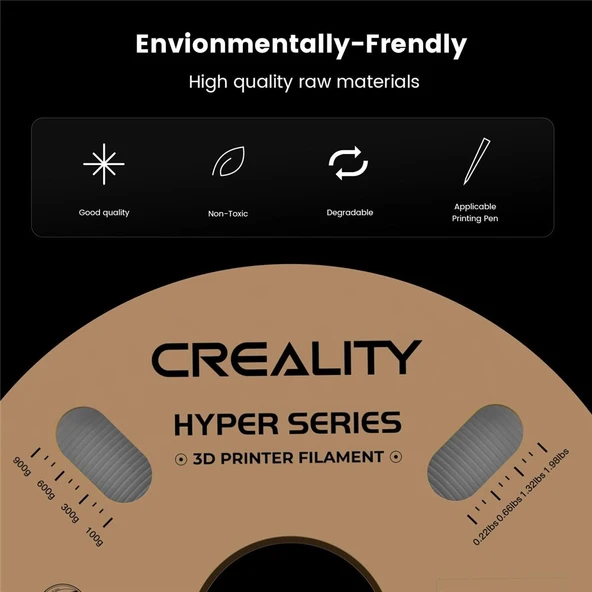 Creality Hyper Pla gri Filament 1.75mm 1000gr - Resim 4