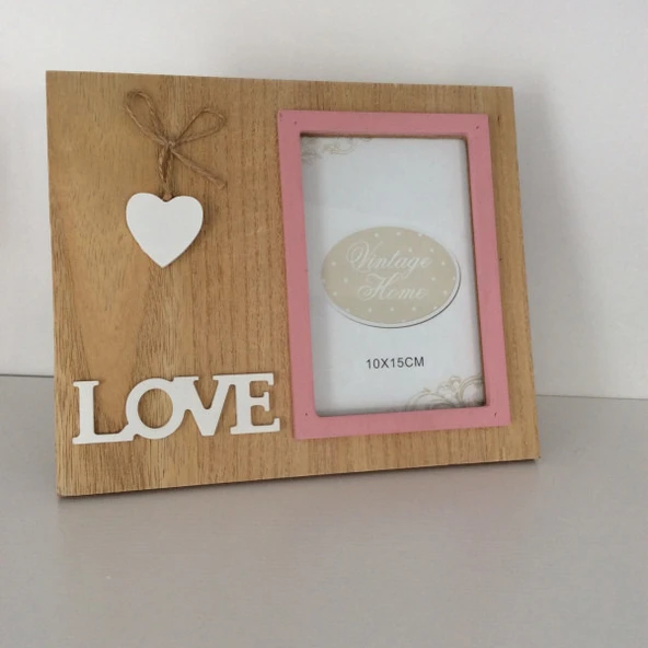 Love Temalı Ahşap Fotoğraf Çerçevesi ürün görseli 1