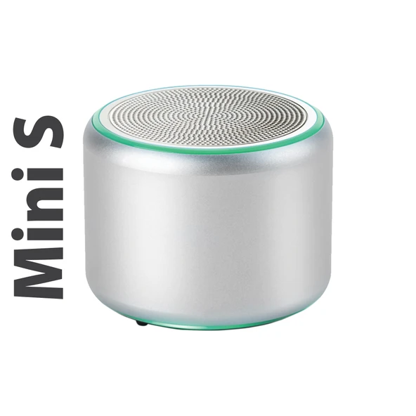 Mini S 5W Bluetooth Hoparlör Kablosuz Taşınabilir Led Işıklı Ses Bombası Extra Bass Gümüş ürün görseli 1