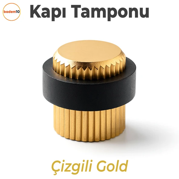 Kapı Stoperi Tamponu Çizgili Gold Altın Vidalı Tutacağı Tutucu Altı Kolu Pencere Stopu Takozu Sürgü ürün görseli 1