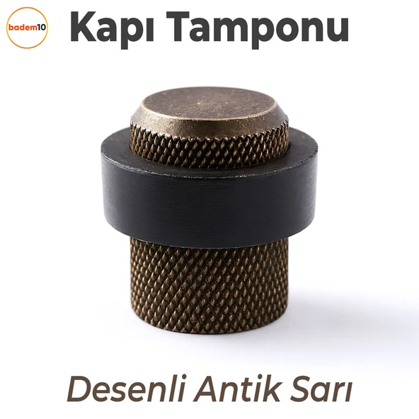 Kapı Stoperi Tamponu Antik Sarı Vidalı Metal Tutacağı Tutucu Altı Kolu Stopu Takozu Sürgülü Kapı ürün görseli 1