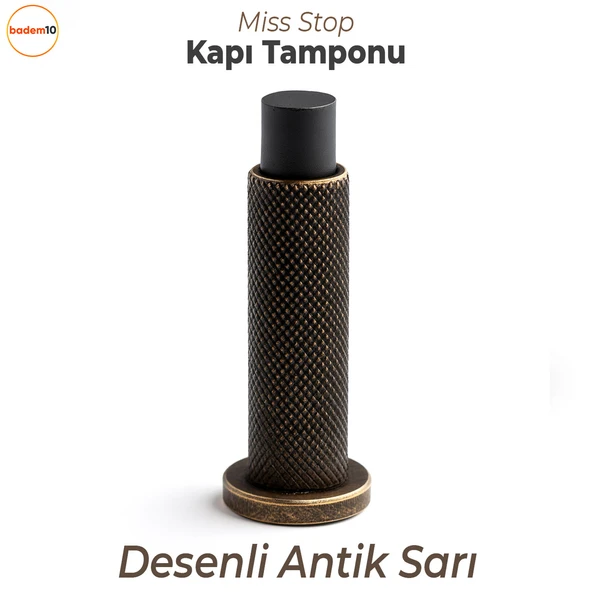 Kapı Stoperi Tamponu Antik Sarı Vidalı Metal Tutacağı Tutucu Kapı Arkası Duvar Kolu Stopu Takozu ürün görseli 1
