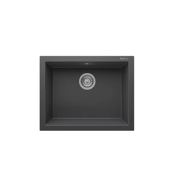RealStone K012 Gordion 60 Tezgah Altı Granit Eviye Antrasit ürün görseli 1