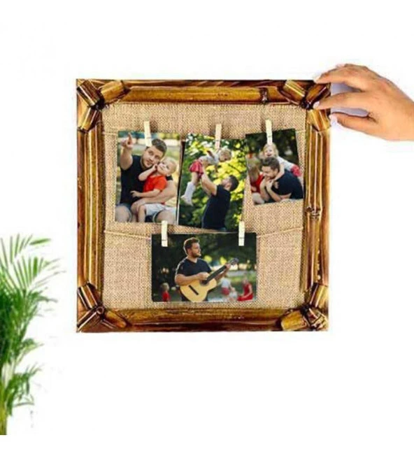 Bambu İpli Ahşap Duvar Fotoğraf Çerçevesi ürün görseli 1