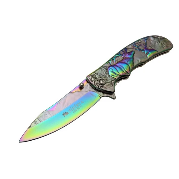Sibirya Geyikli Çakı Gökkuşağı Marka:Sibirya Ürün Kodu: S-2078X 21 CM ürün görseli 1
