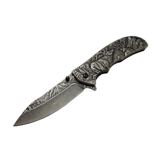 Sibirya Geyikli Çakı Eskitme Marka:Sibirya Ürün Kodu: S-2078B 21,5 CM ürün görseli 1