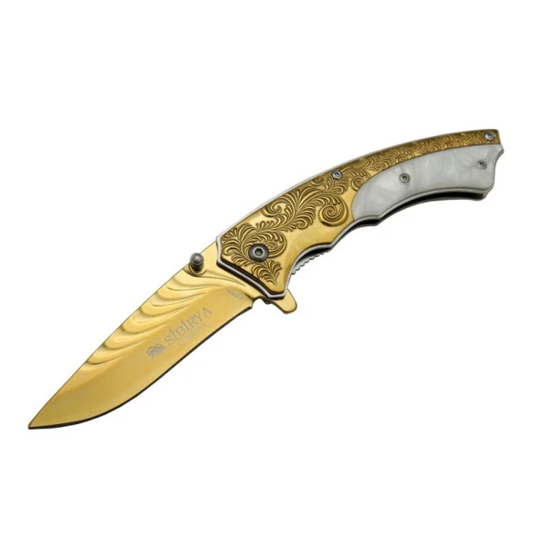 Sibirya İşlemeli Çakı Gold Marka:Sibirya Ürün Kodu: S-2063A 19,5 CM ürün görseli 1