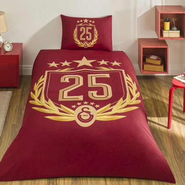 Taç Galatasaray 25. Şampiyonluk Tek Kişilik Lisanslı Nevresim Takımı ürün görseli 1