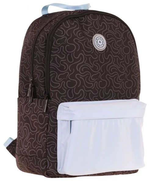 Kaukko Double Colors Üç Bölmeli Kız Çocuk Okul ve Günlük Sırt Çantası - Siyah Mavi - K1839 ürün görseli 1