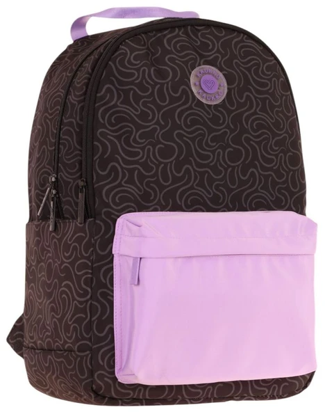 Kaukko Double Colors Üç Bölmeli Kız Çocuk Okul ve Günlük Sırt Çantası - Siyah Lila - K1840 ürün görseli 1
