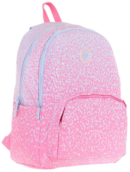Kaukko Dots Kız Çocuk Üç Bölmeli İlkokul ve Ortaokul Çantası - Pembe Nokta Desenli - K1803 ürün görseli 1