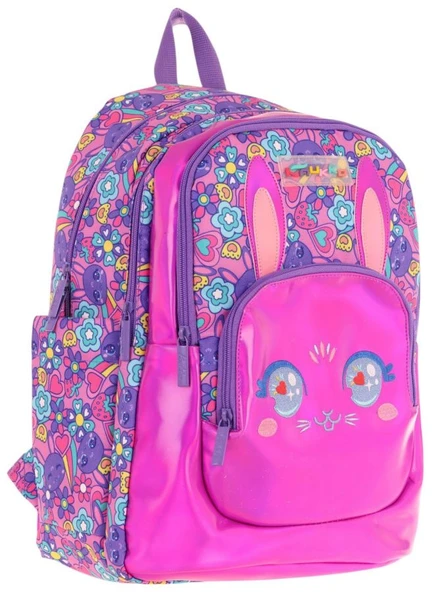 Kaukko Kids Tavşan Şekilli Kız Çocuk Dört Gözlü Okul Çantası - L5220 ürün görseli 1