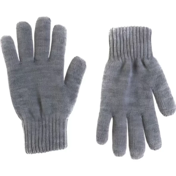 Unisex Triko Dokuma Eldiven - Gri ürün görseli 1