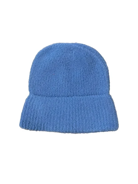 Unisex Tam Kalıp İnce Sakallı Triko Bere - Indigo ürün görseli 1