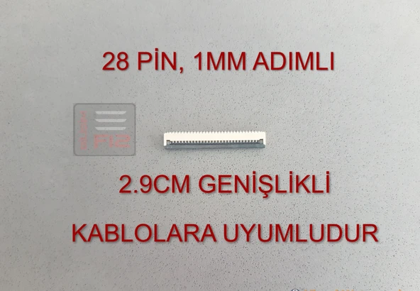 28 Pin 1mm Adımlı Flex Kablo Sabitleyici Ffc Konnektör Soketi Sabitleme Fleks Bağlama Aparatı ürün görseli 1