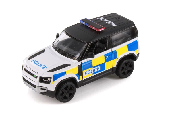 Kinsmart Land Rover Defender Polis Aracı Diecast Model Araba Çek Bırak Özellikli Lisanslı Ürün ürün görseli 1