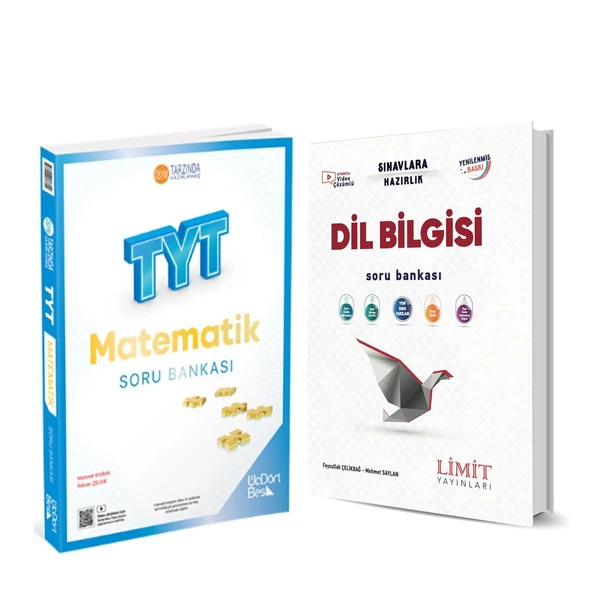 Üç Dört Beş TYT Matematik Soru Bankası ve Limit TYT Dil Bilgisi Soru Bankası 2 Kitap Set ürün görseli 1