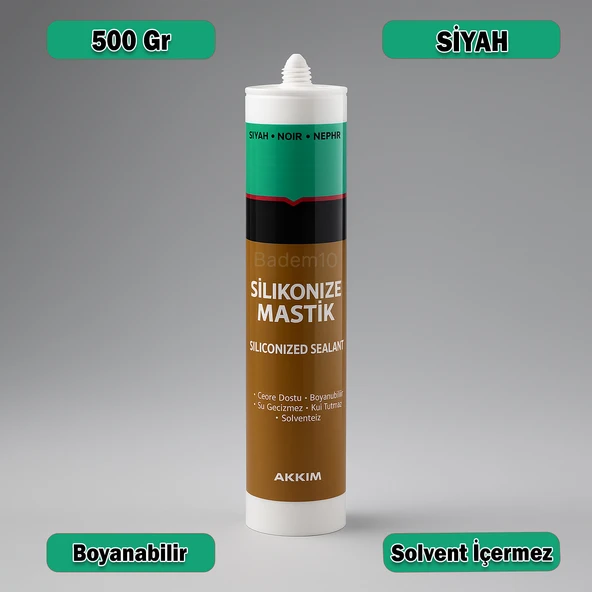Silikonize Mastik Siyah Renk Boyanabilir Suya Dayanıklı Solventsiz Banyo Pencere Yapı Dolgu Malzeme ürün görseli 1