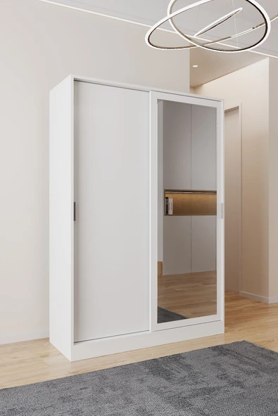 AEKA AE-3071 Patentli İdeal Aynalı Vestiyer Portmanto Ayakkabılık Raflı Askılıklı, Beyaz ürün görseli 1