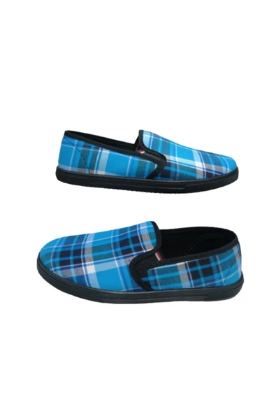 Comfort C0362-01 Unisex Mavi Desenli Keten Yazlık Ayakkabı ürün görseli 1