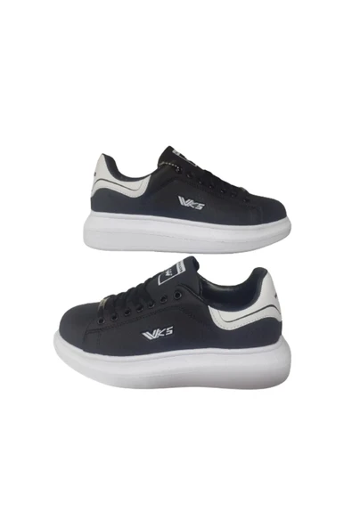 Wickers Unısex Siyah-Beyaz Ortopedik Düz Taban Sneaker Spor Ayakkabı wckrs-99 ürün görseli 1