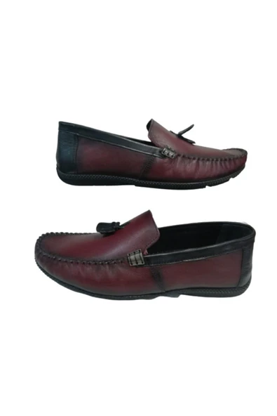 N S R Erkek Bordo Loafer Ayakkabı ürün görseli 1