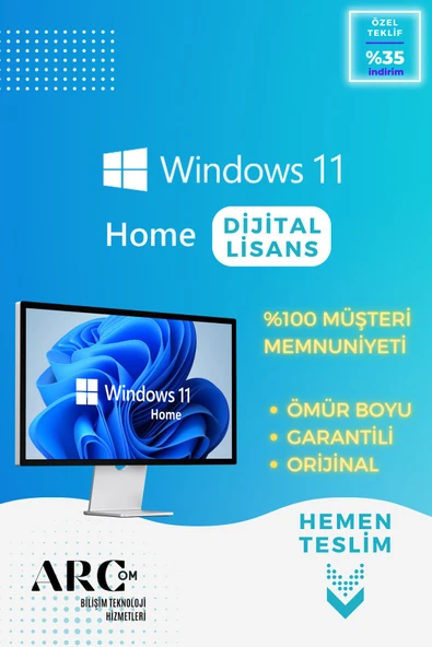 MICROSOFT Windows 11 Home OEM Dijital Lisans Anahtarı Windows 11 Ömür Boyu Garantili ESD Key ürün görseli 1