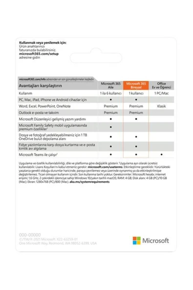 MICROSOFT 365 Bireysel Türkçe Yeni - Resim 3