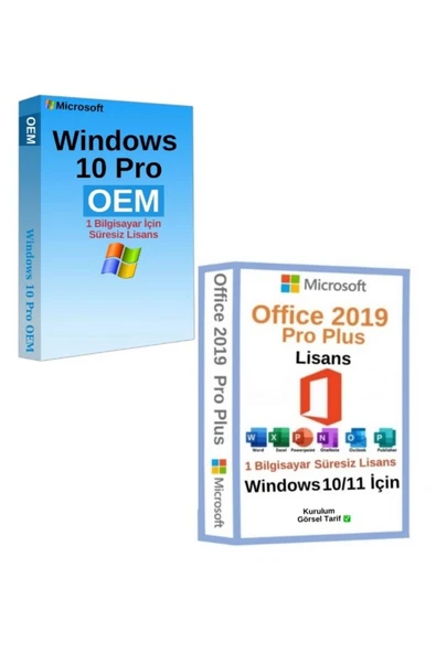 MICROSOFT Office 2019 Pro Plus Lisans Süresiz Windows 10 Pro OEM Lisans Süresiz - Sms Hemen Teslim ürün görseli 1