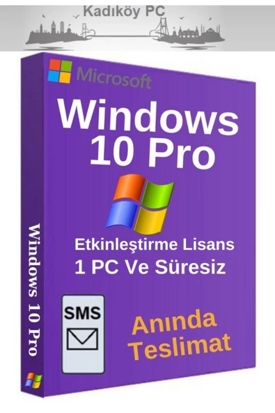 MICROSOFT Windows 10 Pro Lisans 1 Pc Süresiz Garantili - Hemen Sms Teslimat ürün görseli 1