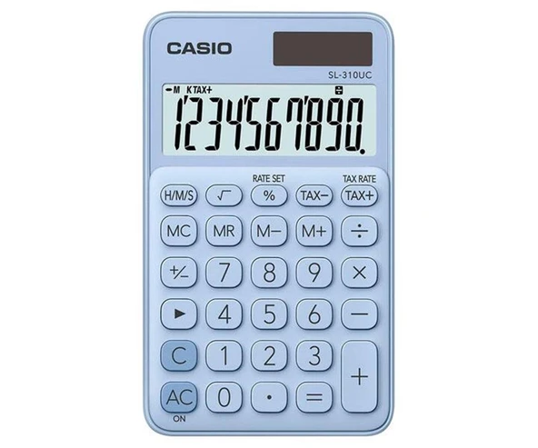 Casio SL-310UC-LB Cep Tipi 10 Hane Açık Mavi Hesap Makinesi ürün görseli 1
