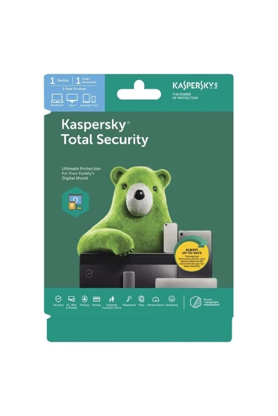 KASPERSKY Total Security 1 Kullanıcı 1 Yıl Türkçe Anti Virüs Programı 2023 -2024 Sürüm ürün görseli 1