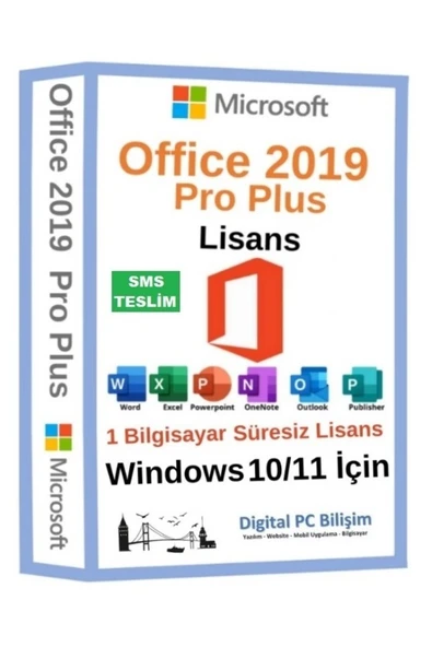 MICROSOFT Office 2019 Proplus Lisans -süresiz- Windows 10 Ve Windows 11 Için - Sms Teslim ürün görseli 1