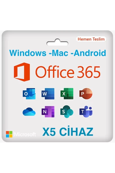 MICROSOFT Office 365 -5 Cihaz 1 Yıl Dijital Hesap ( KARGO ÜCRETİ YOKTUR) ürün görseli 1