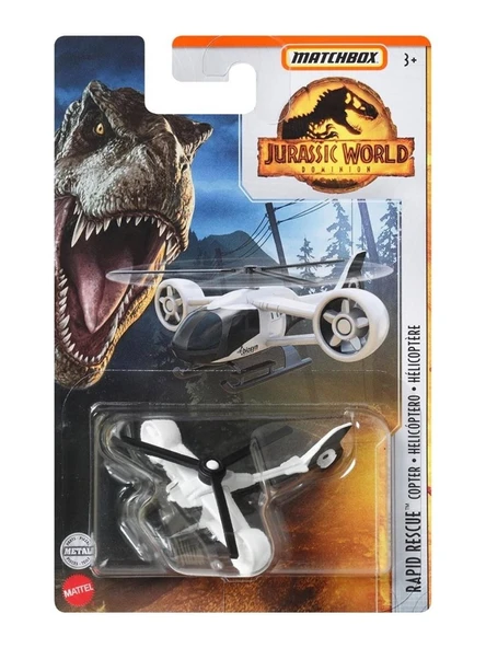 Matchbox Jurassic World Rapid Rescue Copter FMW90 HBH04 ürün görseli 1