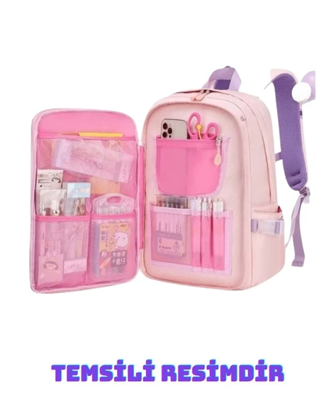 Relaxion 1450 Mavi İthal Kore Tarzı Unisex İlkokul Çocuk  Sırt Çantası ürün görseli 1