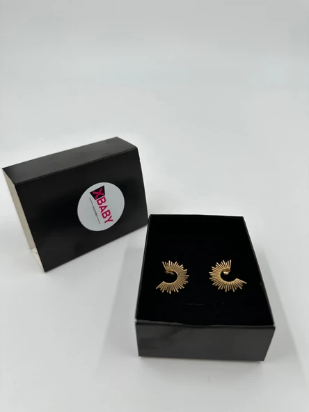 Xbaby Güneş Desenli Gold Küpe ürün görseli 1