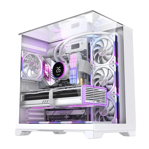 SNT Subzero Plus 7 x Argb Fan Uzaktan Kumanda Midi Tower Atx Beyaz Oyuncu Kasası ürün görseli 1