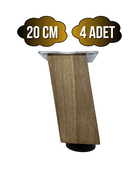 Kale Eğimli Ayarlı Ahşap Ayak Mobilya Masa ve Dolap Ayağı(KOYU CEVİZ)(CEVİZ AĞACI) Ceviz 20cm 20cm - 4 ADET ürün görseli 1