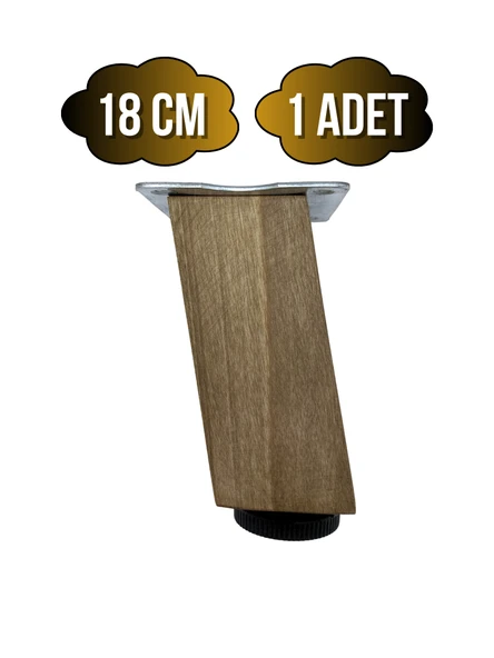 Kale Eğimli Ayarlı Ahşap Ayak Mobilya Masa ve Dolap Ayağı(KOYU CEVİZ)(CEVİZ AĞACI) Ceviz 18cm 18cm - 1 ADET ürün görseli 1