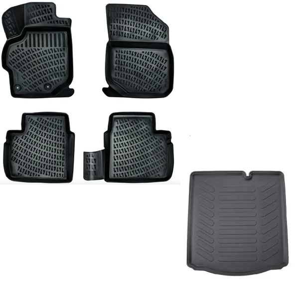 Rizline Citroen C-Elysee 2012 Sonrası Uyumlu 3D Havuzlu Paspas + Bagaj Havuzu Set ürün görseli 1