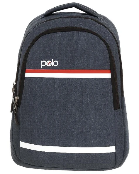 Temel My Polo Sırt Çantası Kırmızı Beyaz Çizgili Lacivert 8860 ürün görseli 1