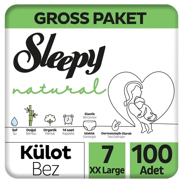 Sleepy Natural Gross Paket Külot Bez 7 Numara Xxlarge 100 Adet ürün görseli 1
