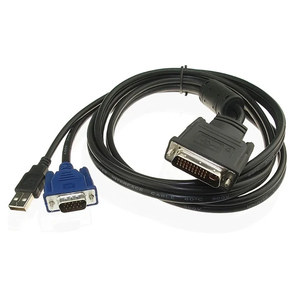 M1 DVI DA 30 + 5 Pin-15 pimli VGA + USB Projektör Bağlantı Kablosu ürün görseli 1
